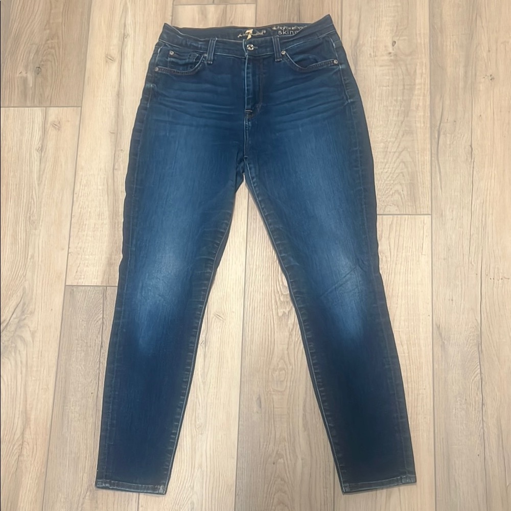 Blue Skinny Jeans with Classic Stitching
